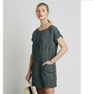 Free People Black Linen Endless Shore Shift XS